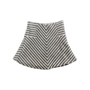 LOFT Petites Striped Chevron Mini Skirt‎ Black Grey White Size SP